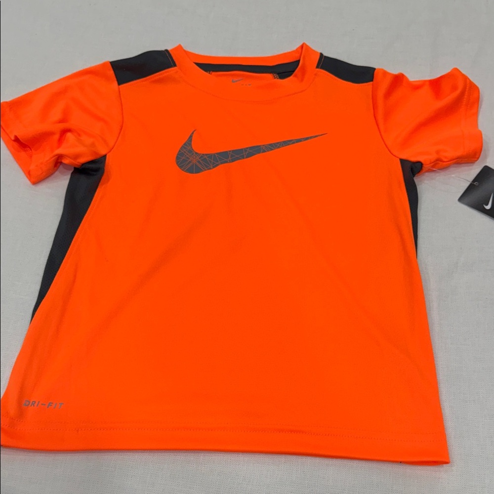 Nike Kids Bright Orange and Black Tee